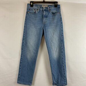 Levi's Wedgie Straight Jeans 26 Blue Button Fly  Medium Wash